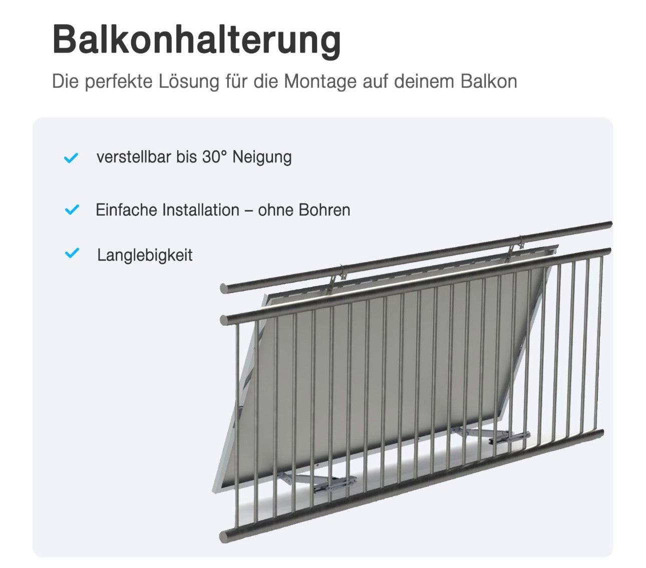 BHPW Halterung für Solarpanele Flachdach / Balkon / Ziegeldach
