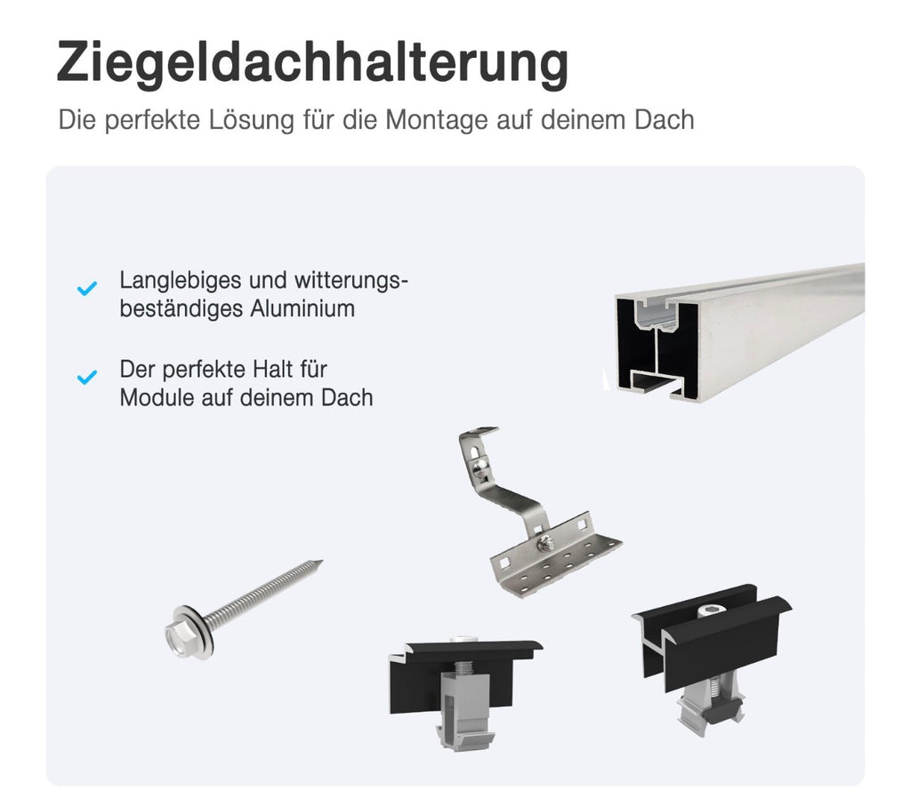 BHPW Halterung für Solarpanele Flachdach / Balkon / Ziegeldach