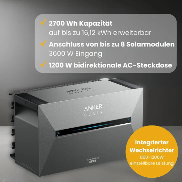 Anker Solarbank 3 E2700 Pro System - 3600W - Bis zu 16,12